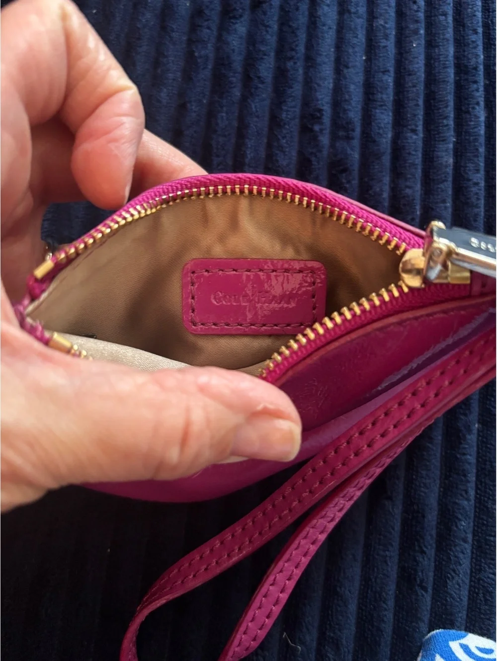 Cole Haan Pink Patent Leather Wristlet Wallet